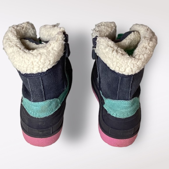 Cat & Jack Toddler Snowboots Shoes Faux Fur Sz 11 Fuzzy Colorful Leather - Picture 8 of 9